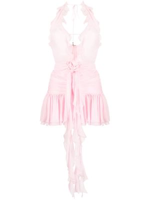 Blumarine ruffle-detail halterneck dress - Pink
