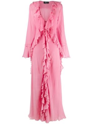 Blumarine ruffled chiffon gown - Pink