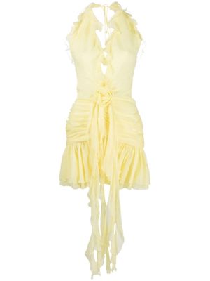 Blumarine ruffled halterneck minidress - Yellow