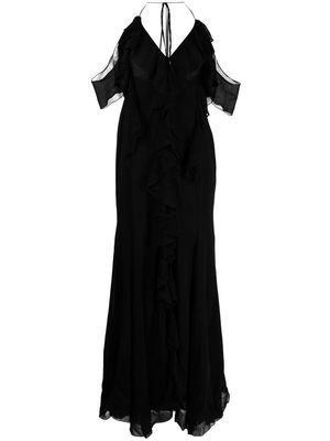 Blumarine ruffled silk-cotton maxi dress - Black