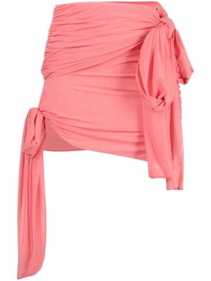 Blumarine sash-detailing asymmetric miniskirt - Pink
