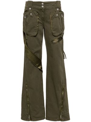 Blumarine satin-insert cargo trousers - Green