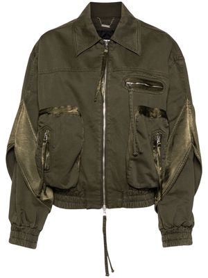Blumarine satin-inserts bomber jackets - Green