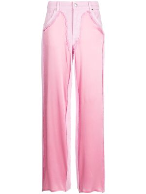 Blumarine satin-panel wide-leg trousers - Pink