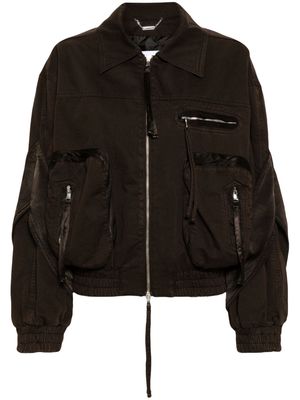 Blumarine satin-trim bomber jacket - Brown