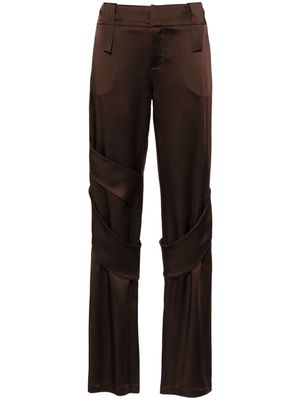 Blumarine satin wide-leg cargo trousers - Brown