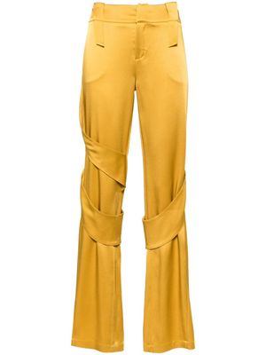 Blumarine satin wide-leg cargo trousers - Yellow
