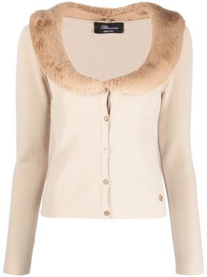 Blumarine scoop-neck knitted cardigan - Brown