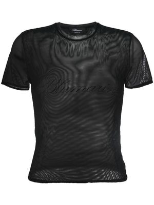 Blumarine short-sleeve mesh top - Black