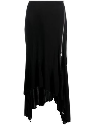 Blumarine side-slit draped midi skirt - Black