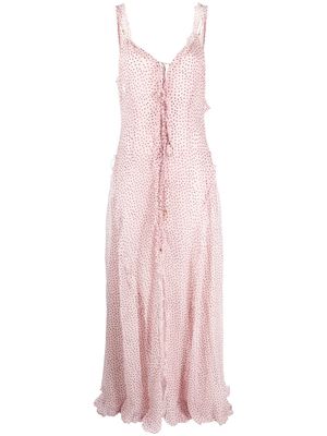 Blumarine silk polka-dot maxi dress - Pink