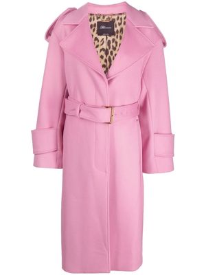 Blumarine single-breasted wool coat - Pink