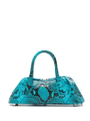 Blumarine snakeskin-effect leather tote bag - Blue