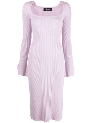 Blumarine square-neck knitted dress - Purple