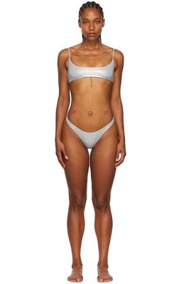 Blumarine SSENSE Exclusive Silver Bikini