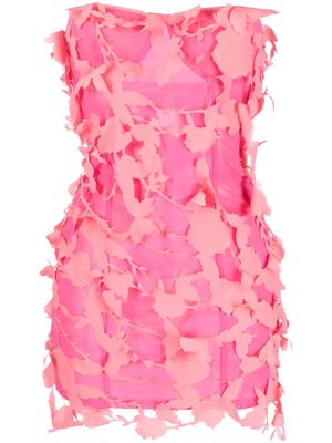 Blumarine strapless floral-appliqué minidress - Pink