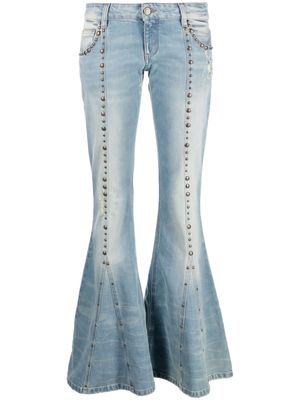Blumarine stud-detail flared jeans - Blue
