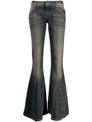 Blumarine stud-detailed flared jeans - Blue