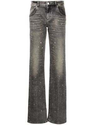 Blumarine stud-embellished straight-leg jeans - Grey