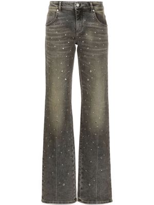 Blumarine studded straight-leg jeans - Grey
