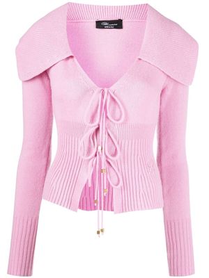 Blumarine tie-detail cardigan - Pink