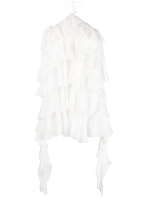 Blumarine tiered mini dress - White