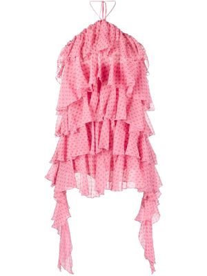Blumarine tiered polka-dot minidress - Pink