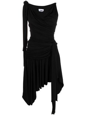 Blumarine V-neck asymmetric mini dress - Black