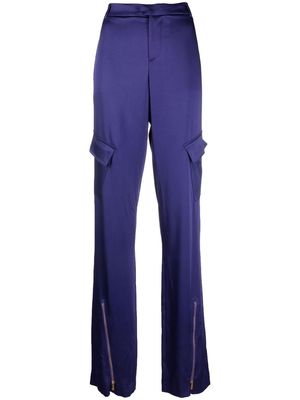 Blumarine zip-detail straight-leg trousers - Purple