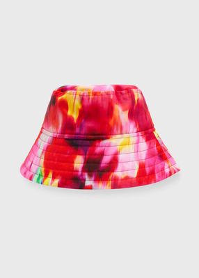 Blur Floral-Print Bucket Hat