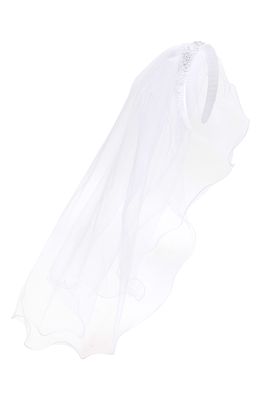BLUSH by Us Angels First Communion Headband Veil in White