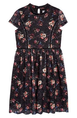 BLUSH by Us Angels Kids' Floral Lace Dress in Black