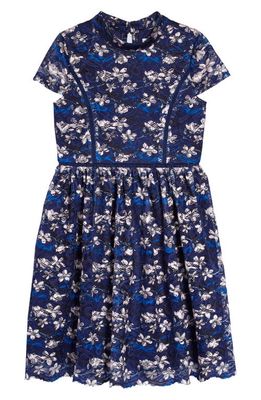 BLUSH by Us Angels Kids' Floral Lace Dress in Navy
