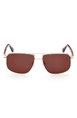 BMW 57mm Mirrored Square Sunglasses in Gold/Other /Roviex Mirror