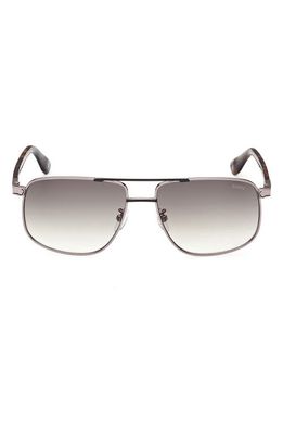 BMW 57mm Square Sunglasses in Shiny Palladium/Gradient Grn