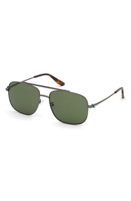 BMW 60mm Navigator Sunglasses in Shiny Gunmetal /Green