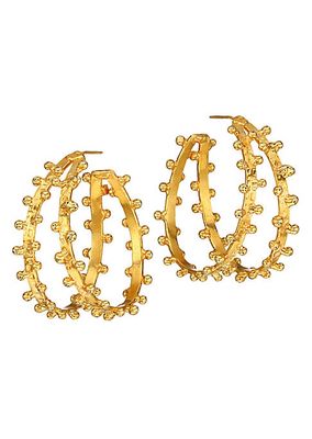 Bo Gipsy 22K Gold-Plated Open Hoop Earrings