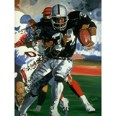 Bo Jackson Oakland Raiders "Ebolution" 28" x 36" Fine Art Canvas by Edgar Brown