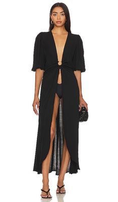 BOAMAR X Revolve Cowen Long Kimono Dress in Black