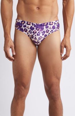 Boardies Cheetah Swim Briefs in Purple Multi