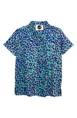 Boardies Kids' Leopard Print Button-Up Shirt in Multi