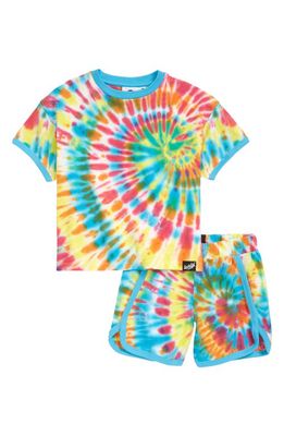 Boardies Kids' Spiral Tie-Dye Organic Cotton Blend T-Shirt & Shorts in Multi