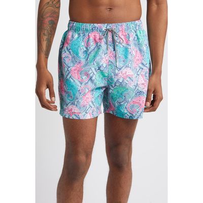 Boardies Reptilia Mid Length Swim Trunks in Green 