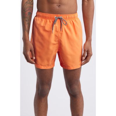 Boardies Tangerine Mid Length Swim Trunks in Orange 