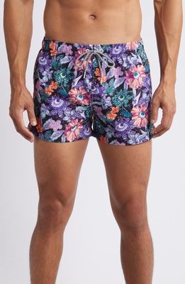 Boardies Tropical Eyeballs II REPREVE® Recycled Polyester Swim Trunks in Purple Multi 