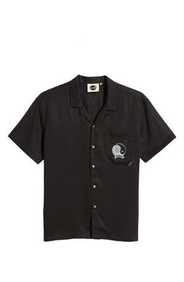 Boardies Yin & Yan Short Sleeve Button-Up Camp Shirt in Black