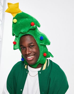 Boardmans christmas tree face hat in green