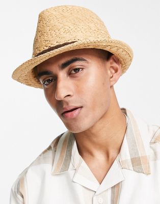 Boardmans straw trilby in natural-Neutral