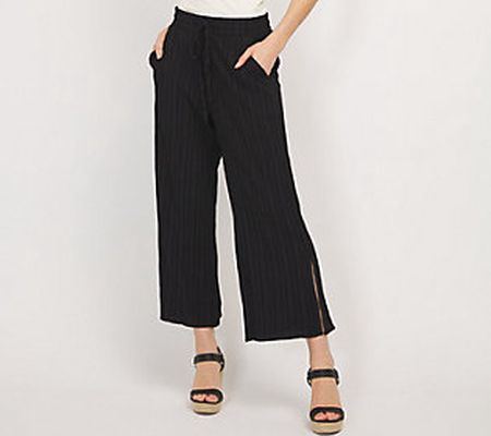 Bob Mackie Bark Pull-On Cropped Pant with Side Slits