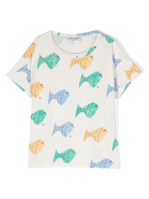 Bobo Choses all-over fish-print T-shirt - White